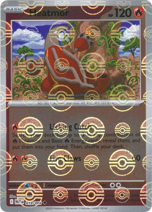 White Flare Heatmor #19/86 Pokeball Holo